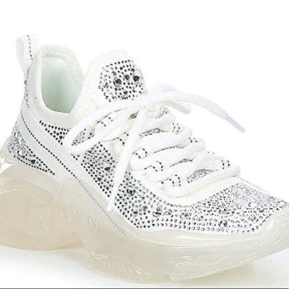 Steve Madden Girls Shoes Unisex- Maxima Sneaker RHINESTONE W-7.5